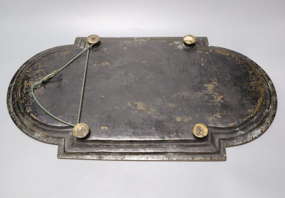 A 19th century Middle-Eastern engraved brass tray, 53cm wide